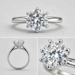 Luminous 0.70 ct Emerald-Cut Lab-Grown Diamond Halo Ring in 14k White Gold