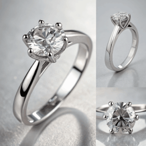Classic Three‑Stone Diamond Ring in 14k White Gold